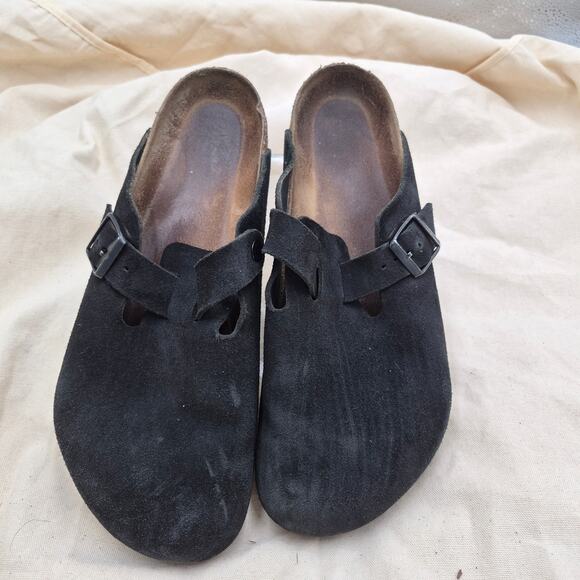 Birkenstock Suede Boston Black EU size 44 mens US 11-11.5 main image 5